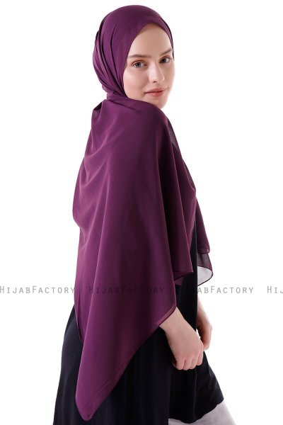 Hadise - Hijab Chiffon Morado Oscuro