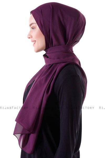 Hadise - Hijab Chiffon Morado Oscuro