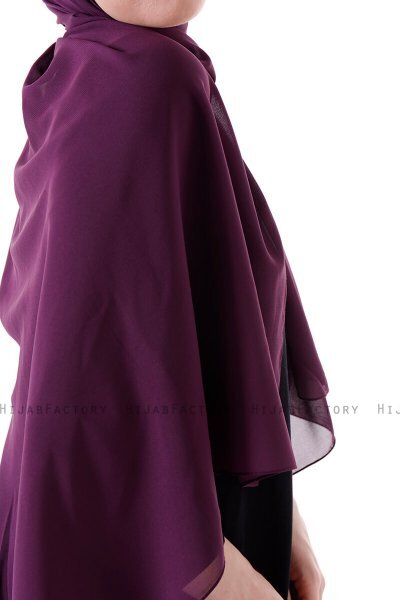 Hadise - Hijab Chiffon Morado Oscuro