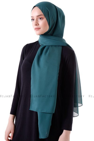 Hadise - Hijab Chiffon Verde Oscuro