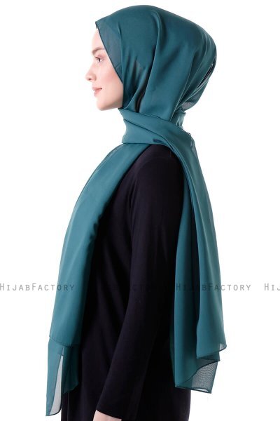 Hadise - Hijab Chiffon Verde Oscuro