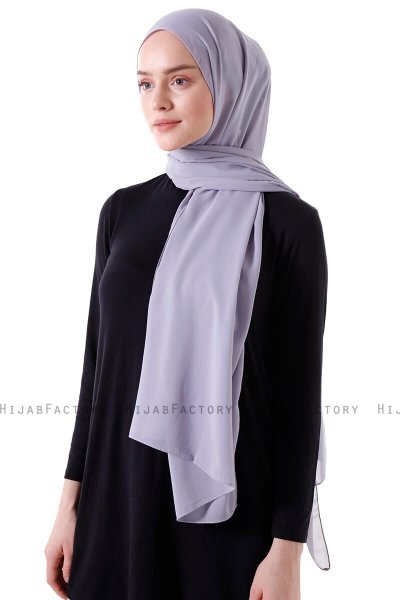 Hadise - Hijab Chiffon Gris Claro