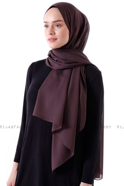 Hadise - Hijab Chiffon Marron Oscuro