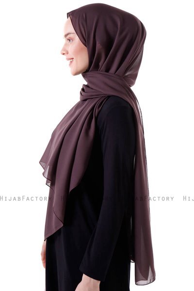 Hadise - Hijab Chiffon Marron Oscuro
