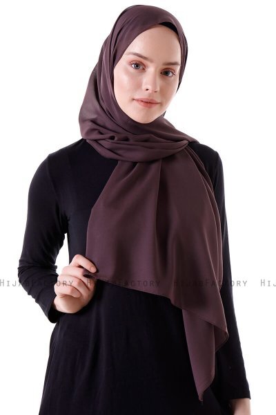 Hadise - Hijab Chiffon Marron Oscuro