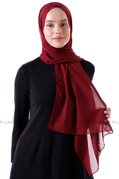 Hadise - Hijab Chiffon Bordeaux Oscuro