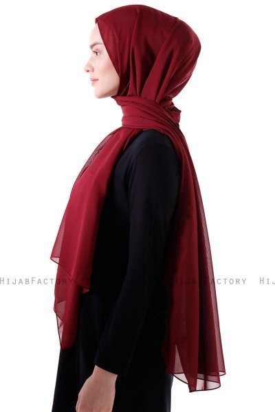 Hadise - Hijab Chiffon Bordeaux Oscuro
