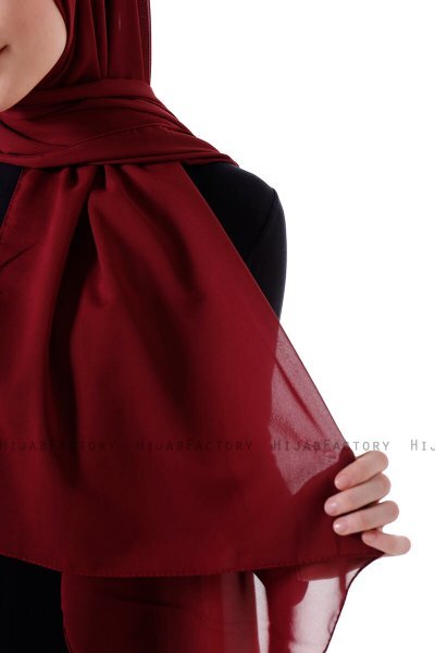 Hadise - Hijab Chiffon Bordeaux Oscuro