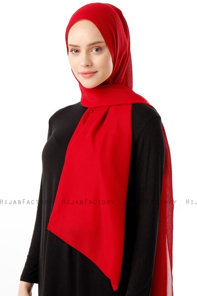 Hadise - Hijab Chiffon Rojo