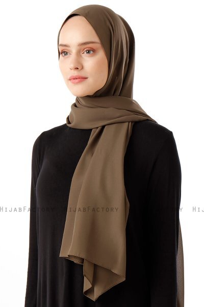 Hadise - Hijab Chiffon Caqui Oscuro