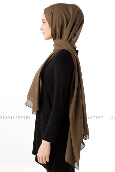 Hadise - Hijab Chiffon Caqui Oscuro