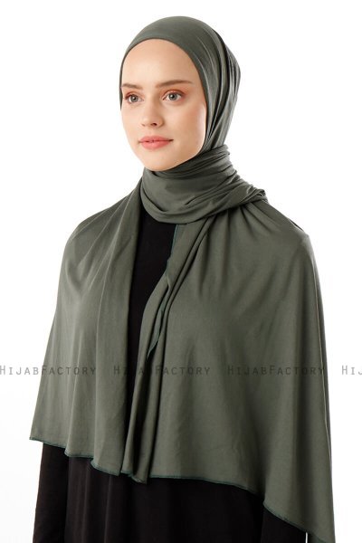 Neylan - Hijab Jersey Básico Caqui Oscuro