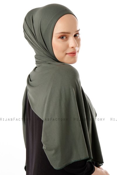 Neylan - Hijab Jersey Básico Caqui Oscuro
