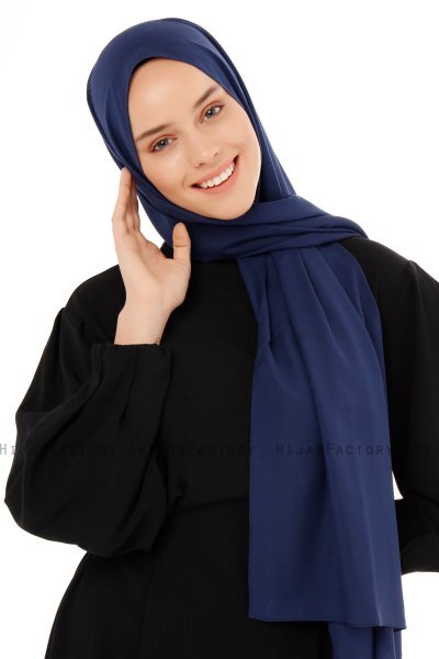 Esra - Hijab Chiffon Azul Marino