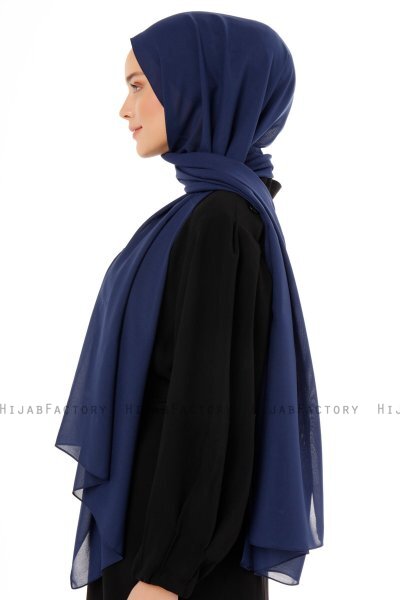 Esra - Hijab Chiffon Azul Marino