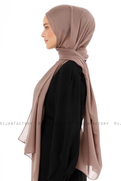Esra - Hijab Chiffon Taupe Oscuro