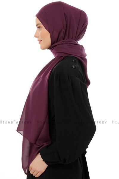 Esra - Hijab Chiffon Morado Oscuro