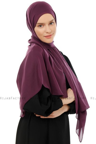 Esra - Hijab Chiffon Morado Oscuro