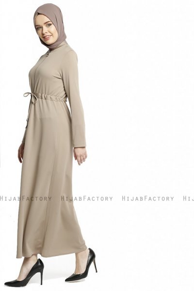 Emine - Abaya Taupe - Miss Cazibe