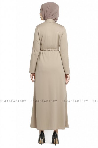 Emine - Abaya Taupe - Miss Cazibe
