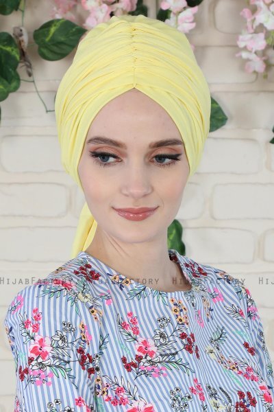 Amy - Turbante De Algodón Amarillo - Ayse Turban
