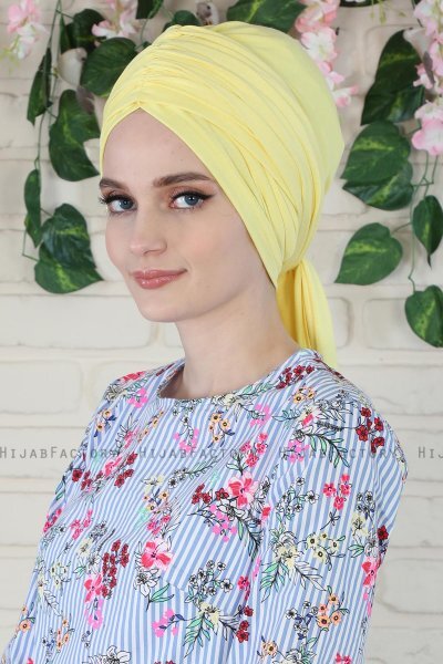 Amy - Turbante De Algodón Amarillo - Ayse Turban