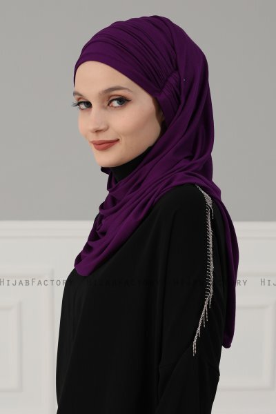 Amy - Turbante De Algodón Púrpura - Ayse Turban