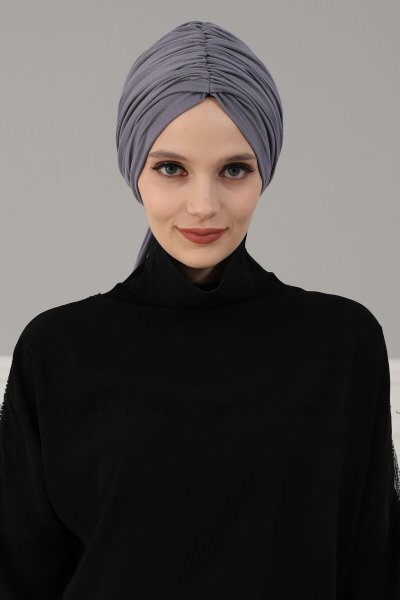 Amy - Turbante De Algodón Gris - Ayse Turban