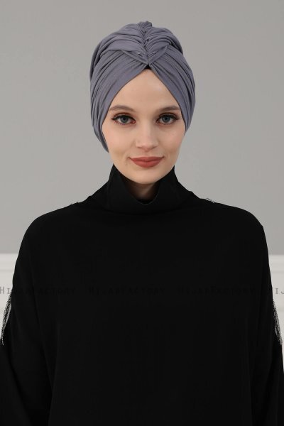 Amy - Turbante De Algodón Gris - Ayse Turban