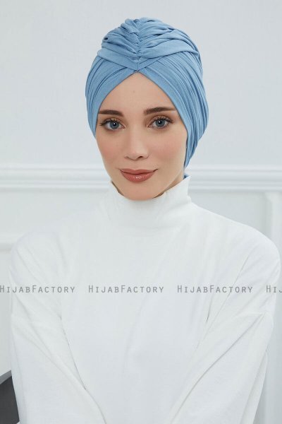 Amy - Turbante De Algodón Sky Blue