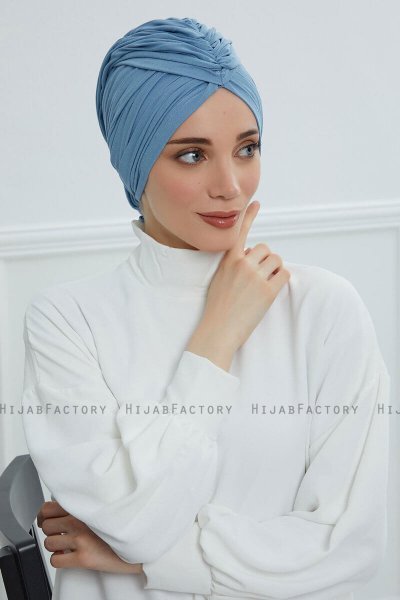 Amy - Turbante De Algodón Sky Blue