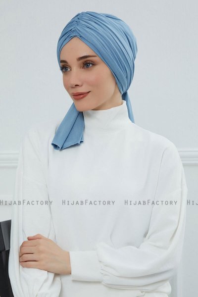 Amy - Turbante De Algodón Sky Blue