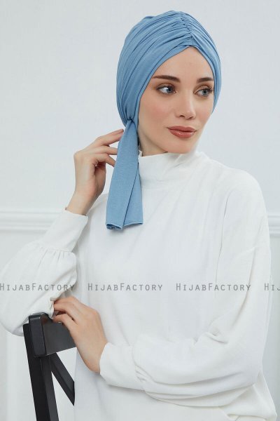 Amy - Turbante De Algodón Sky Blue