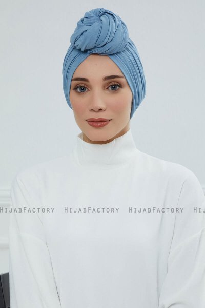 Amy - Turbante De Algodón Sky Blue