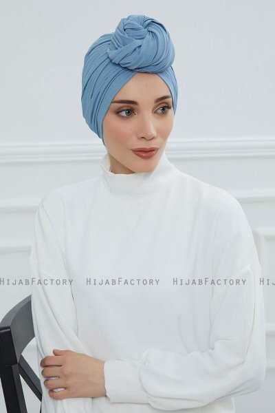 Amy - Turbante De Algodón Sky Blue