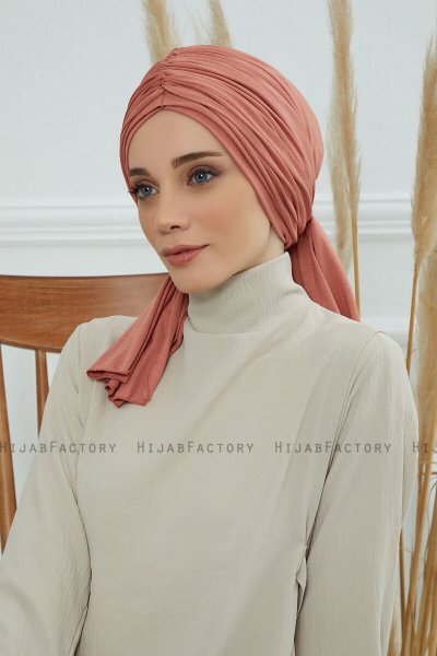 Amy - Turbante De Algodón Salmón