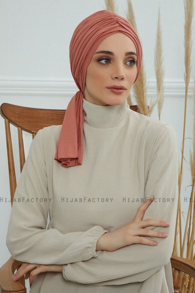Amy - Turbante De Algodón Salmón