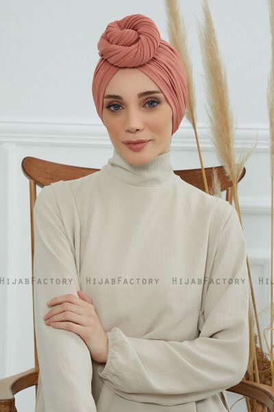 Amy - Turbante De Algodón Salmón