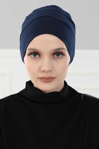 Stella - Turbante De Algodón Azul Marino