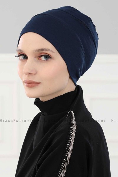 Stella - Turbante De Algodón Azul Marino