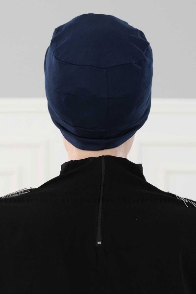 Stella - Turbante De Algodón Azul Marino