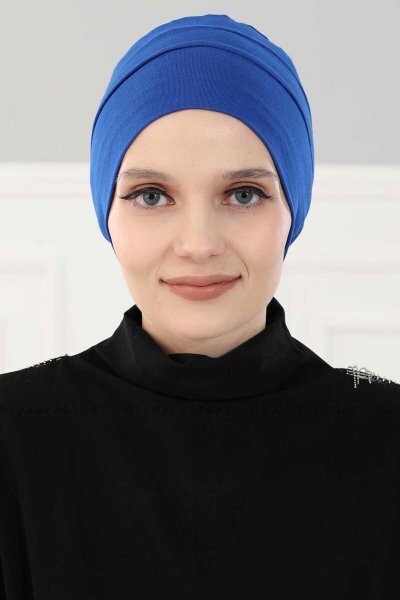 Stella - Turbante De Algodón Azul