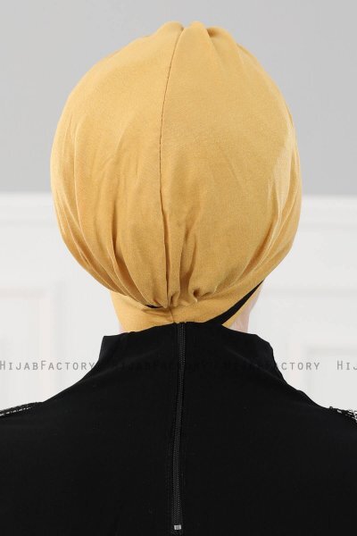 Elsa - Turbante De Algodón Mostaza & Negro
