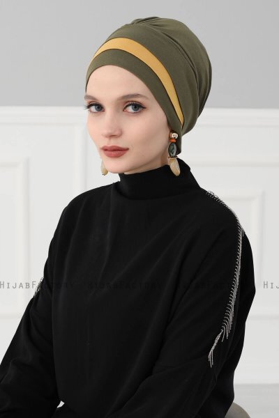 Elsa - Turbante De Algodón Caqui & Mostaza