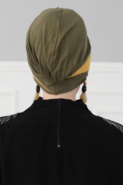 Elsa - Turbante De Algodón Caqui & Mostaza