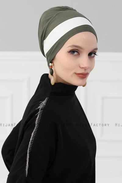Elsa - Turbante De Algodón Caqui & Crema