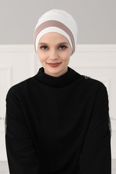 Elsa - Turbante De Algodón Crema & Taupe