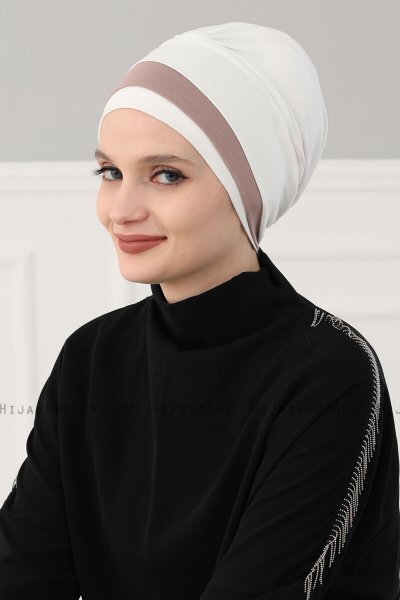 Elsa - Turbante De Algodón Crema & Taupe
