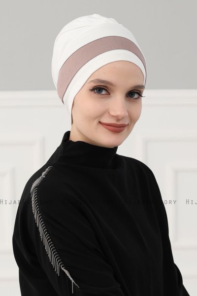 Elsa - Turbante De Algodón Crema & Taupe