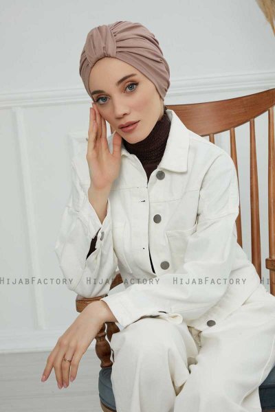 Laura - Turbante De Algodón Taupe